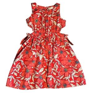 Zara girls size 7 floral cut out dress
